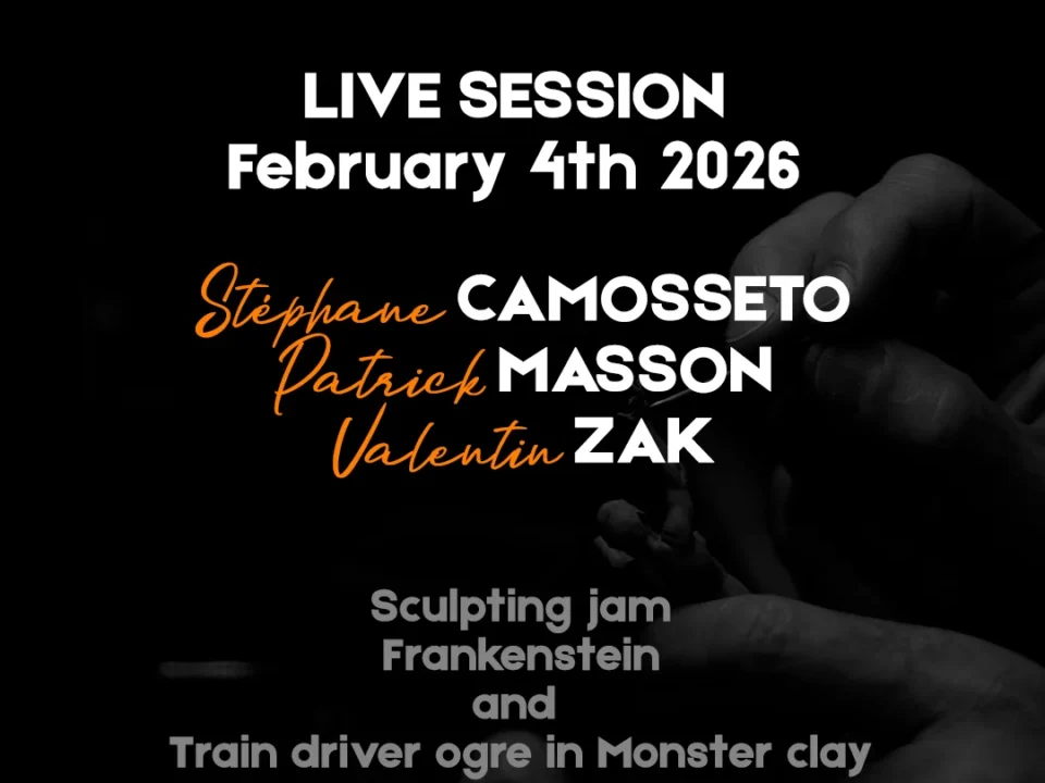 Hand holding a smartphone displaying a live session notice for February 4th 2026, featuring sculpting jam participants