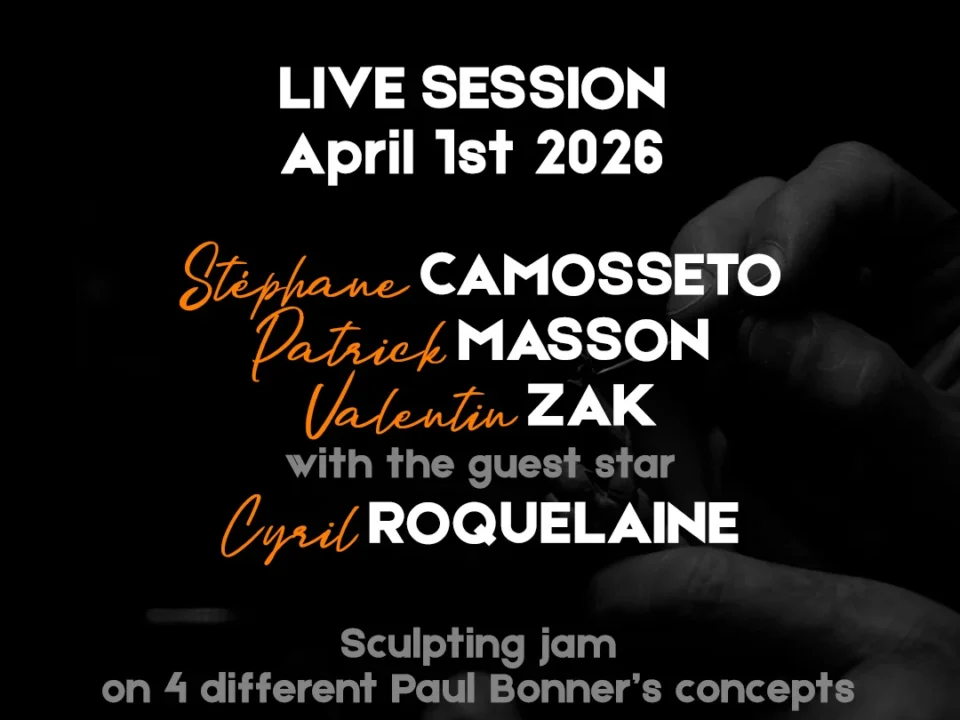 Hand holding a paper with 'LIVE SESSION April 1st 2026' details, listing participants and event focus