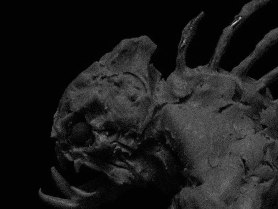 3D model of an open-mouthed creature against black background