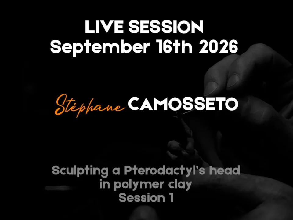 Hand holding a clay pot with text: 'Stephane CAMOSSETO - Live Session September 16th 2026'